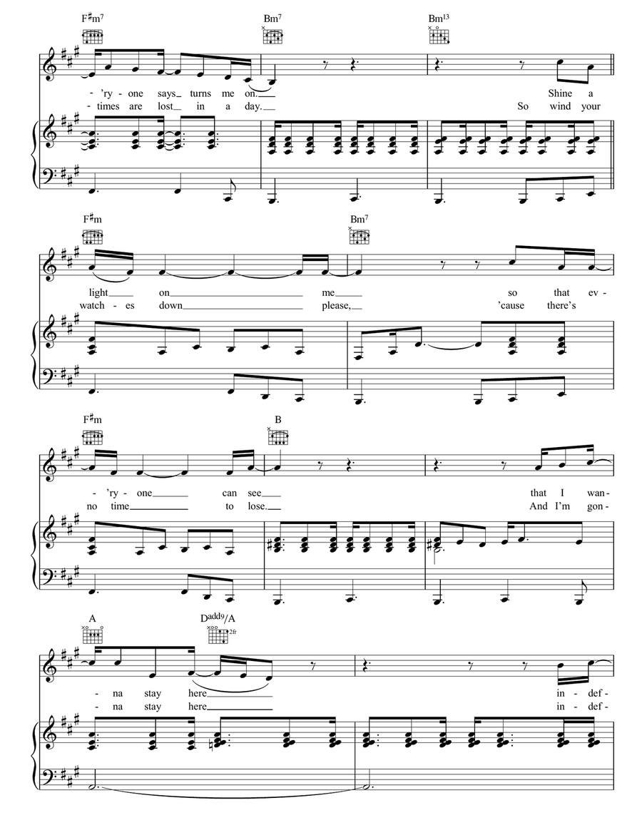 Indefinitely Indefinitely Piano, Vocal, Guitar scores gallery preview page 2