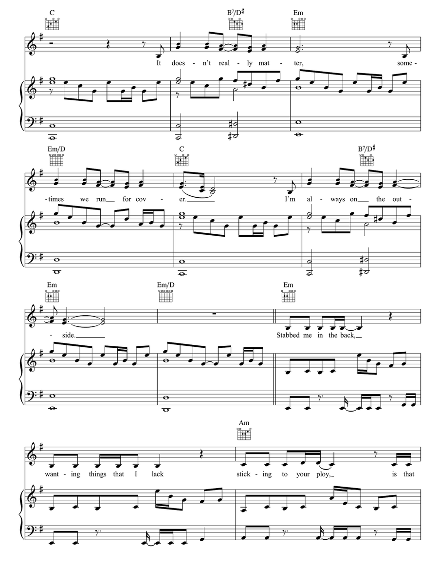 Run For Cover Run For Cover Piano, Vocal, Guitar scores gallery preview page 3