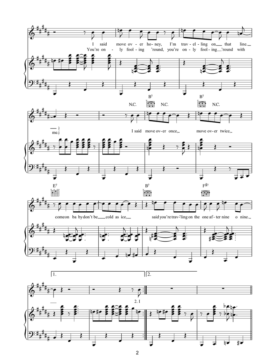 One After 909 One After 909 Piano, Vocal, Guitar scores gallery preview page 2