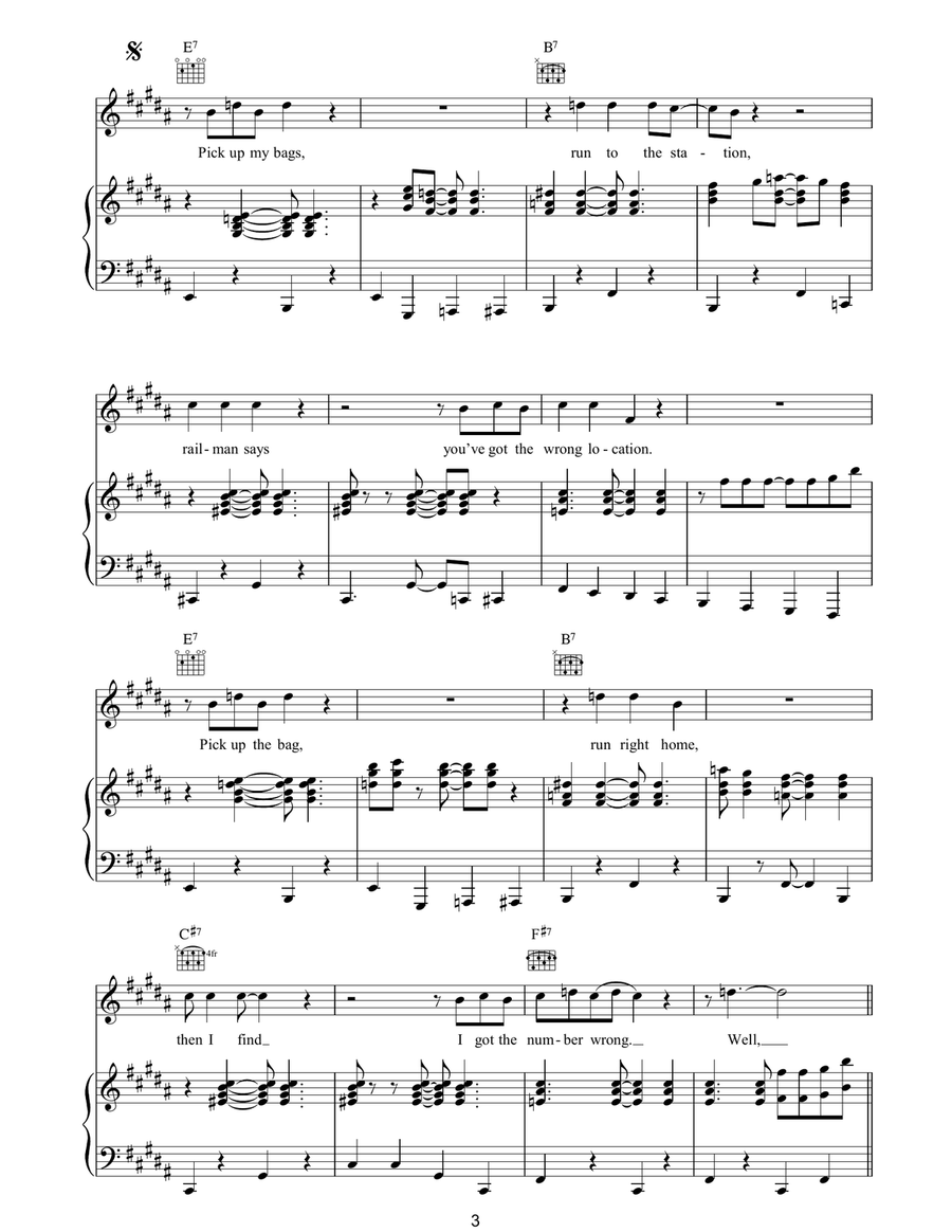 One After 909 One After 909 Piano, Vocal, Guitar scores gallery preview page 3