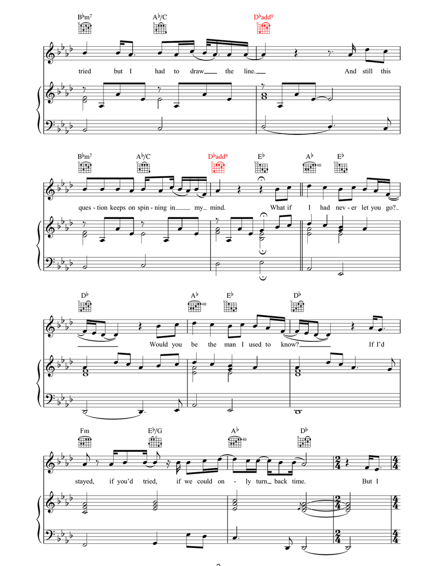 What If Piano, Vocal, Guitar scores gallery preview page 2