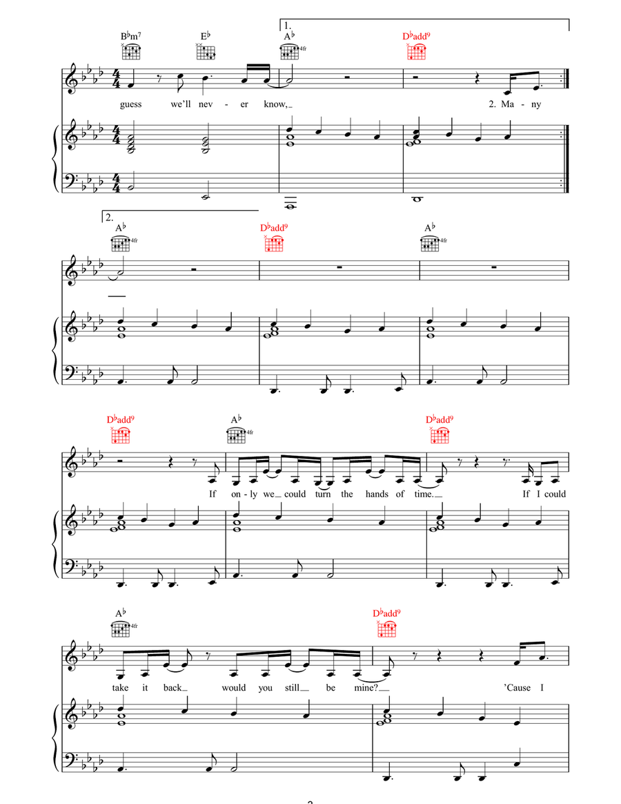 What If Piano, Vocal, Guitar scores gallery preview page 3