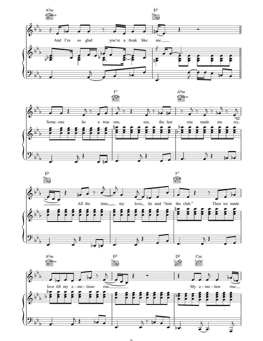 Freak Like Me Freak Like Me Piano, Vocal, Guitar scores gallery preview page 3