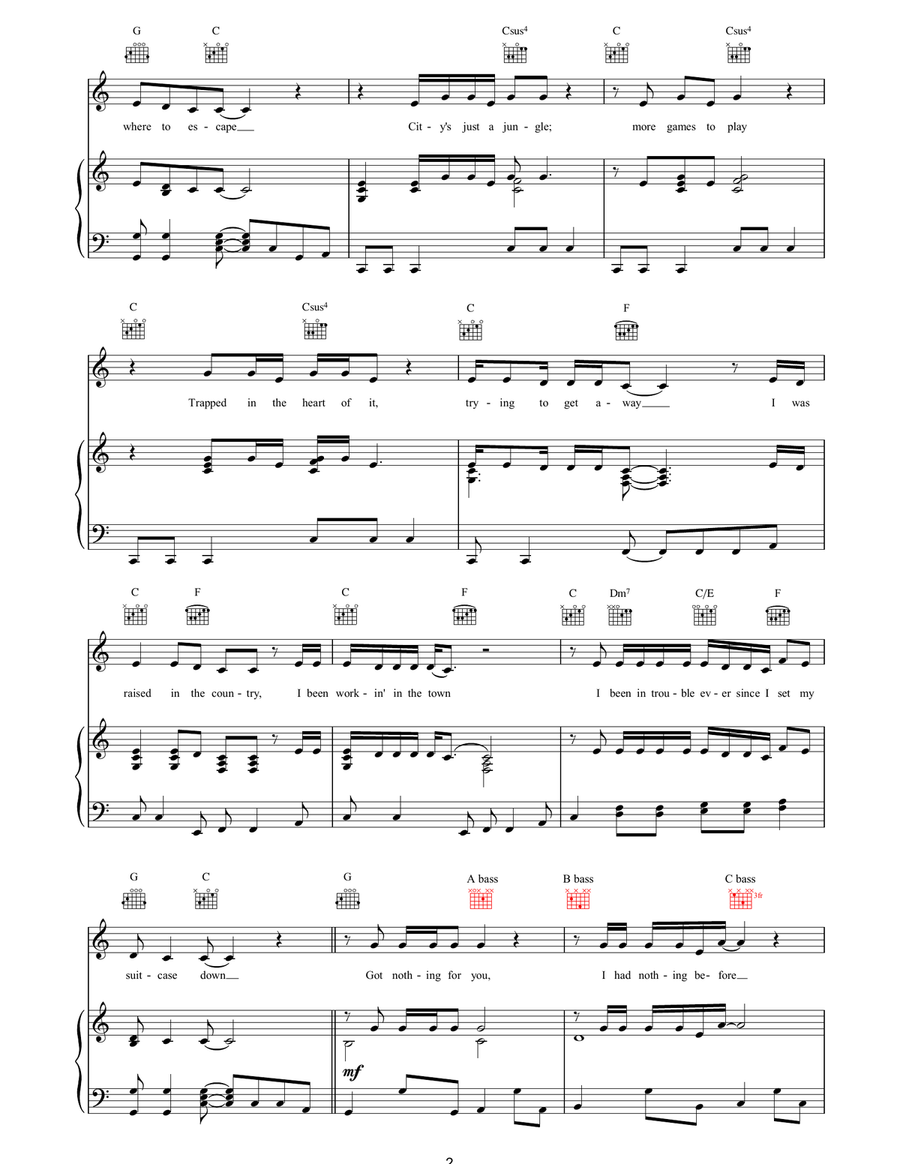Mississippi Mississippi Piano, Vocal, Guitar scores gallery preview page 2