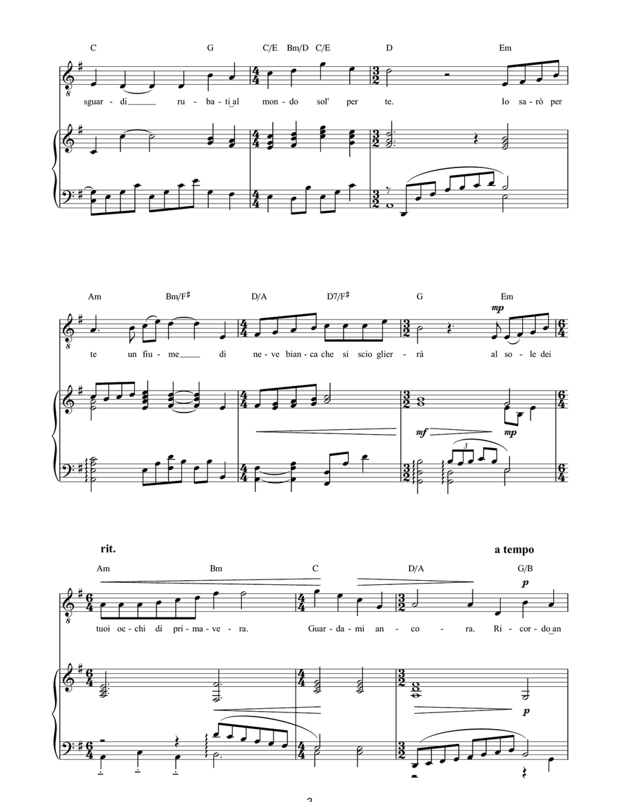 Pelagia's Song (Ricordo ancor) from Captain Corelli's Mandolin Piano, Vocal, Guitar scores gallery preview page 2