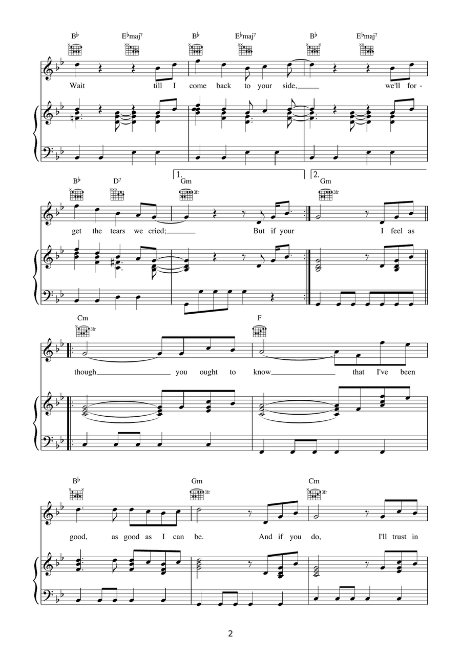 Wait Wait Acoustic Guitar scores gallery preview page 2
