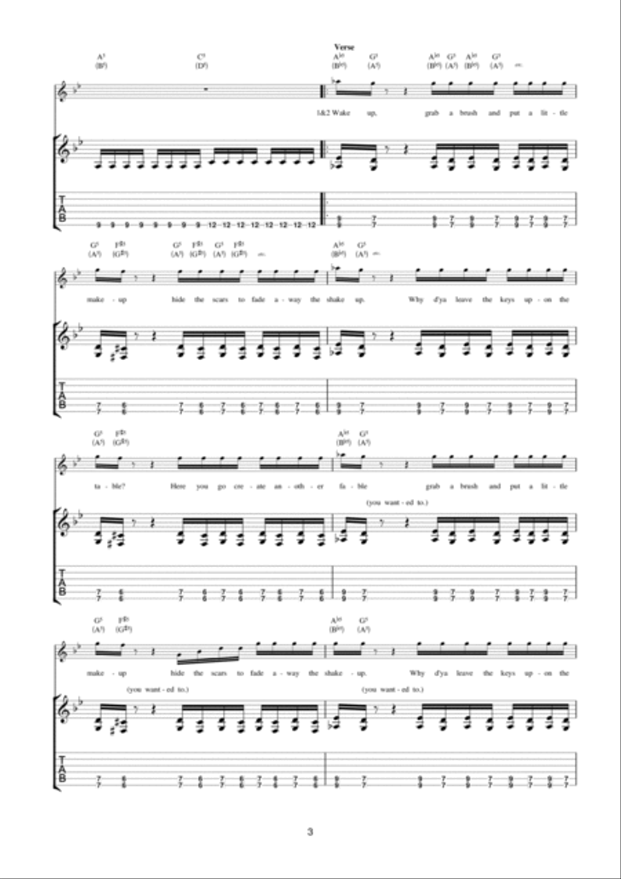 Chop Suey! Electric Guitar scores gallery preview page 3