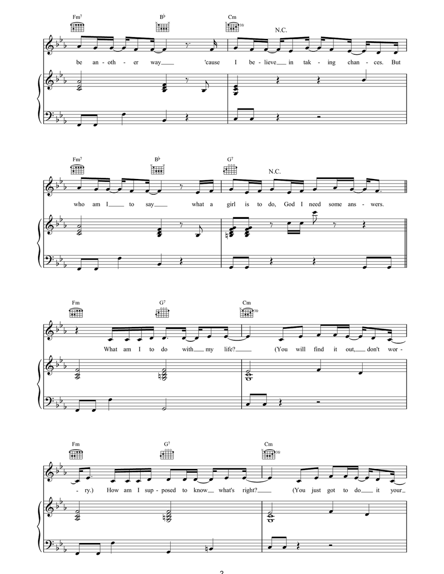 Overprotected Overprotected Piano, Vocal, Guitar scores gallery preview page 2
