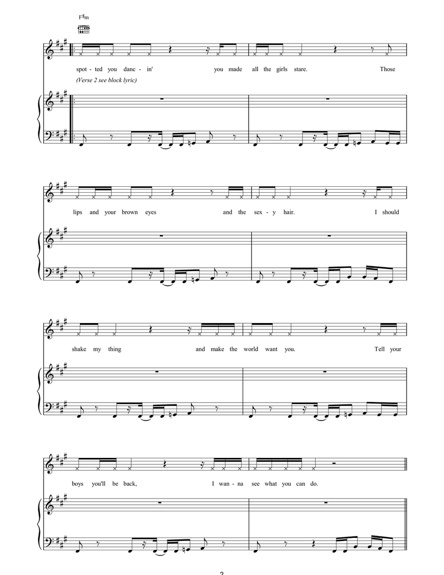 Boys Boys Piano, Vocal, Guitar scores gallery preview page 2