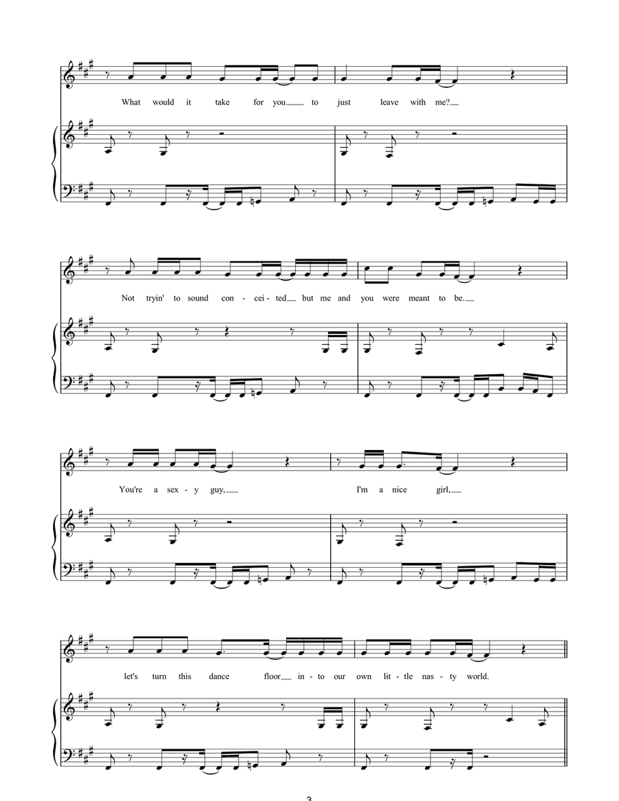 Boys Boys Piano, Vocal, Guitar scores gallery preview page 3