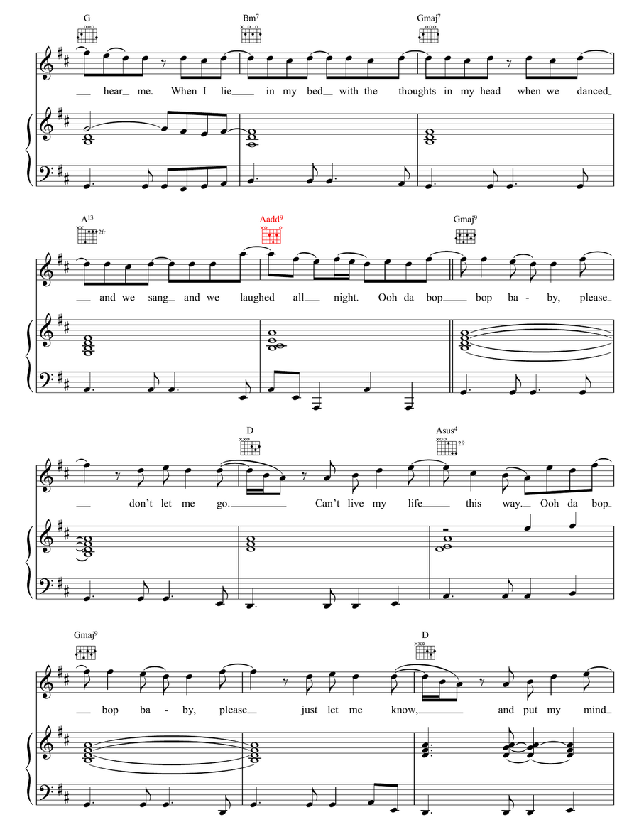 Bop Bop Baby Bop Bop Baby Piano, Vocal, Guitar scores gallery preview page 3