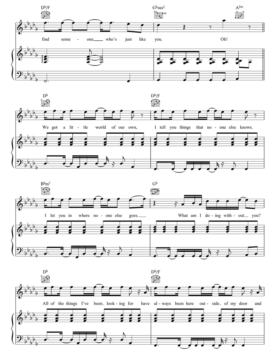 World Of Our Own World Of Our Own Piano, Vocal, Guitar scores gallery preview page 3