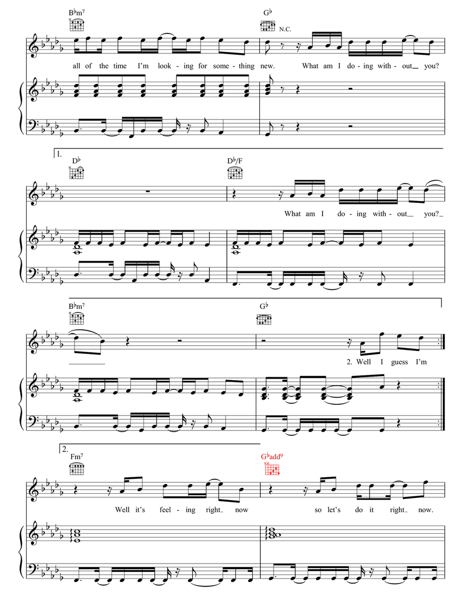 World Of Our Own World Of Our Own Piano, Vocal, Guitar scores gallery preview page 4