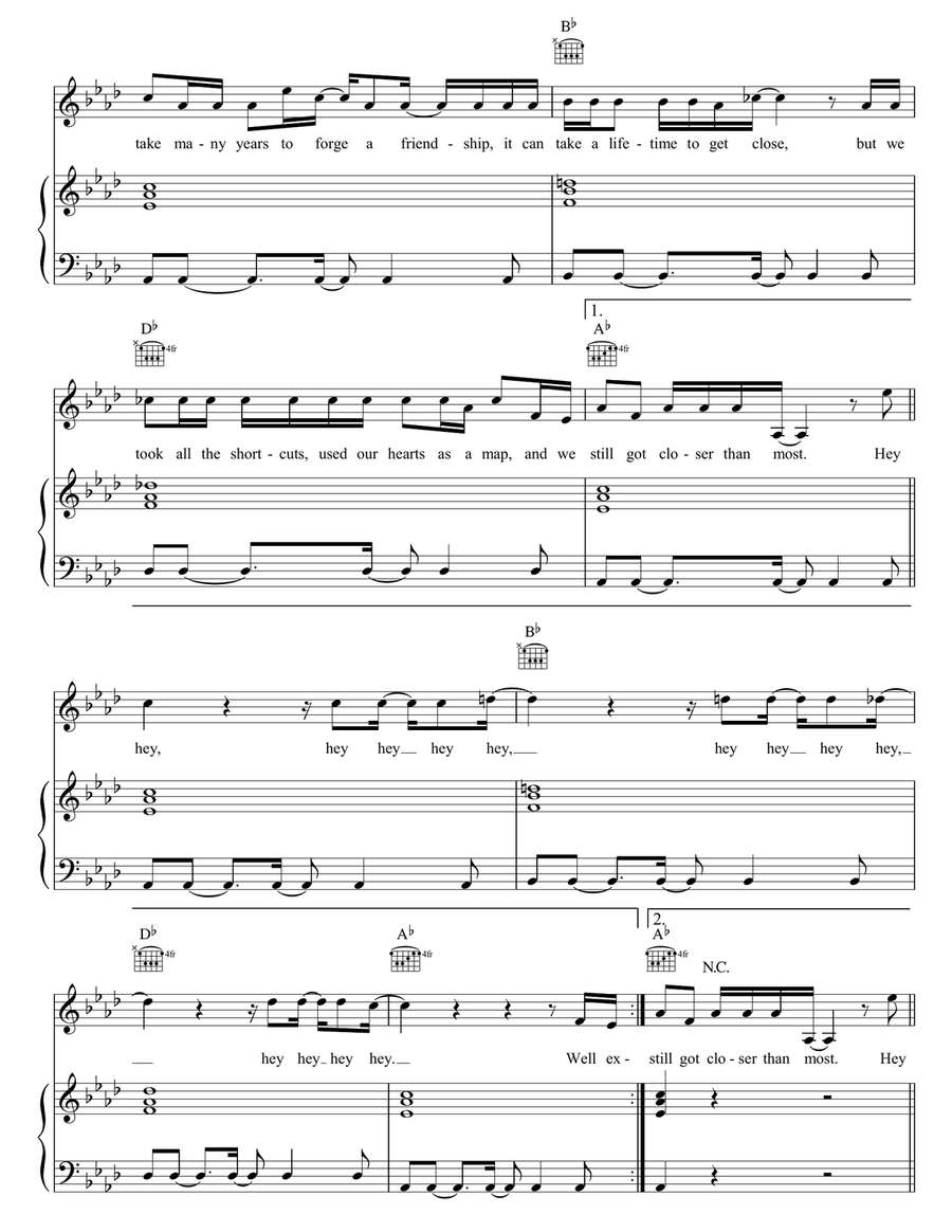 Closer Than Most Closer Than Most Piano, Vocal, Guitar scores gallery preview page 3