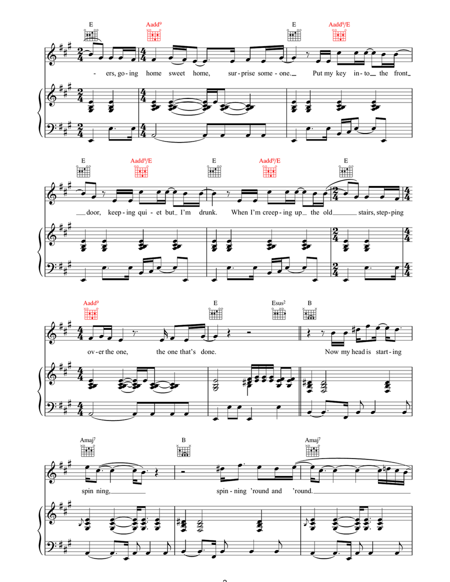 Surprise Surprise Piano, Vocal, Guitar scores gallery preview page 2