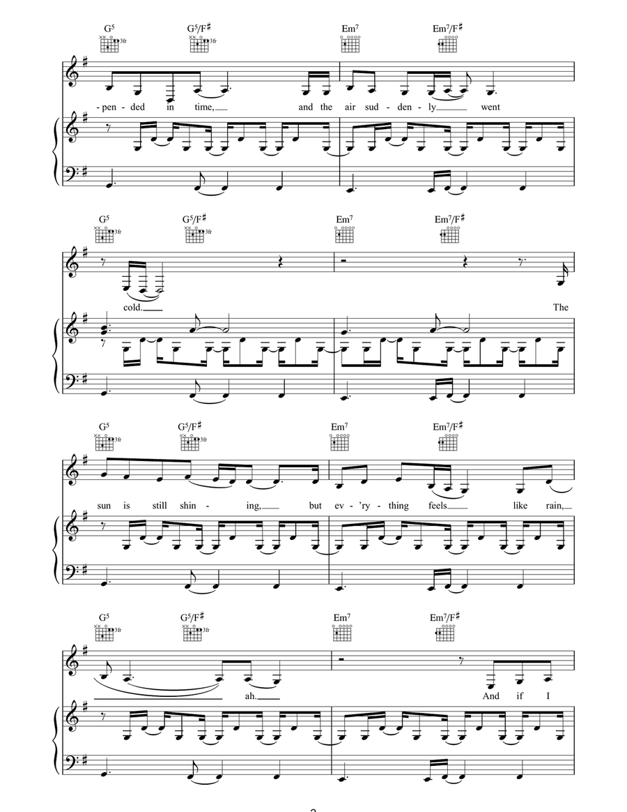 How Come The World Won't Stop? Piano, Vocal, Guitar scores gallery preview page 2