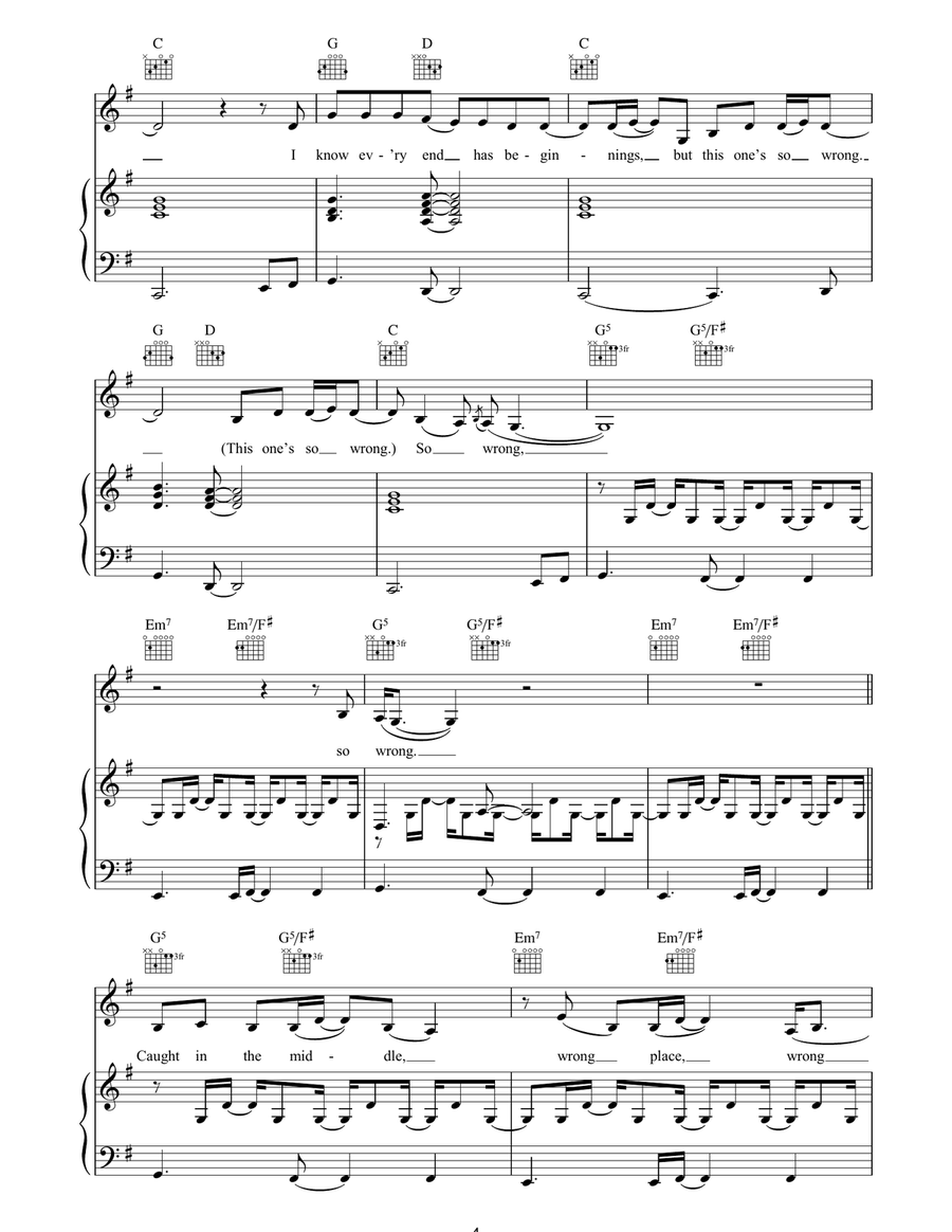 How Come The World Won't Stop? Piano, Vocal, Guitar scores gallery preview page 4