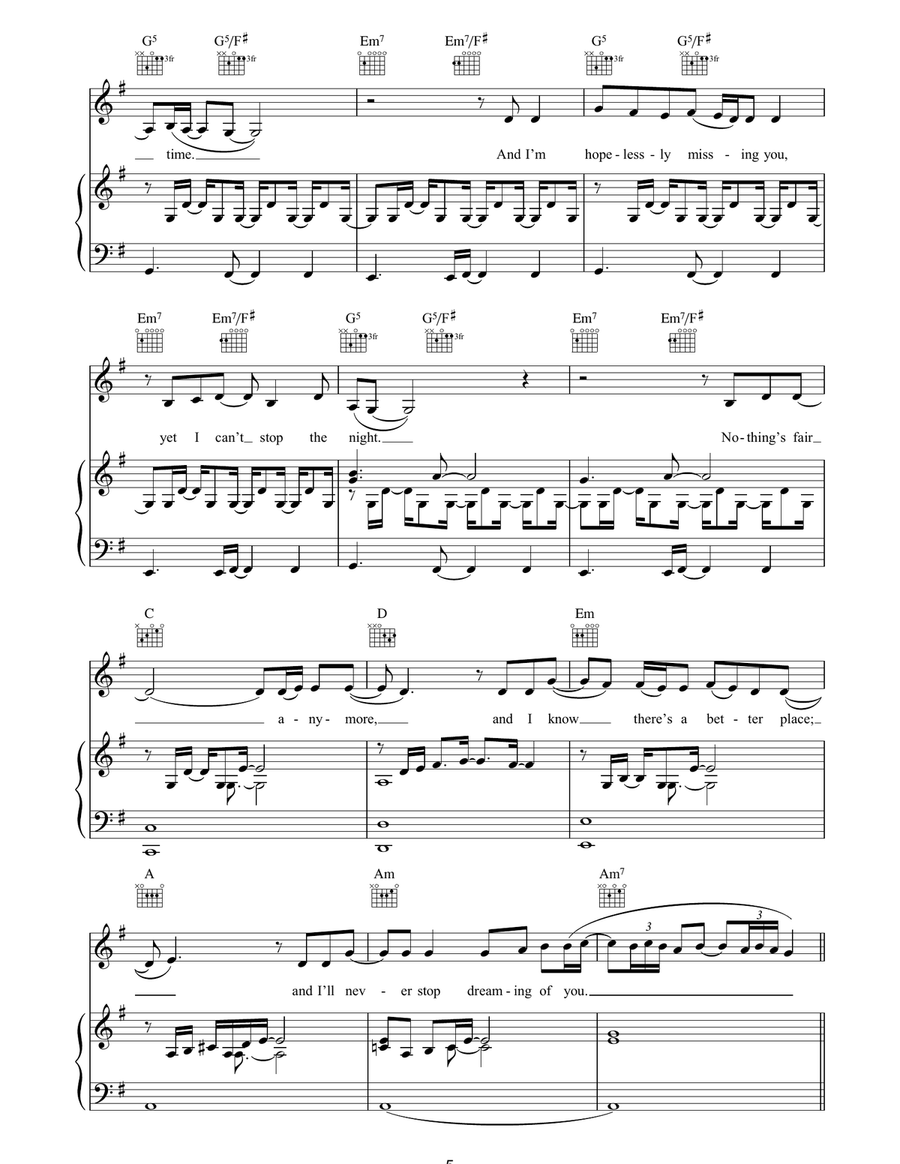 How Come The World Won't Stop? Piano, Vocal, Guitar scores gallery preview page 5