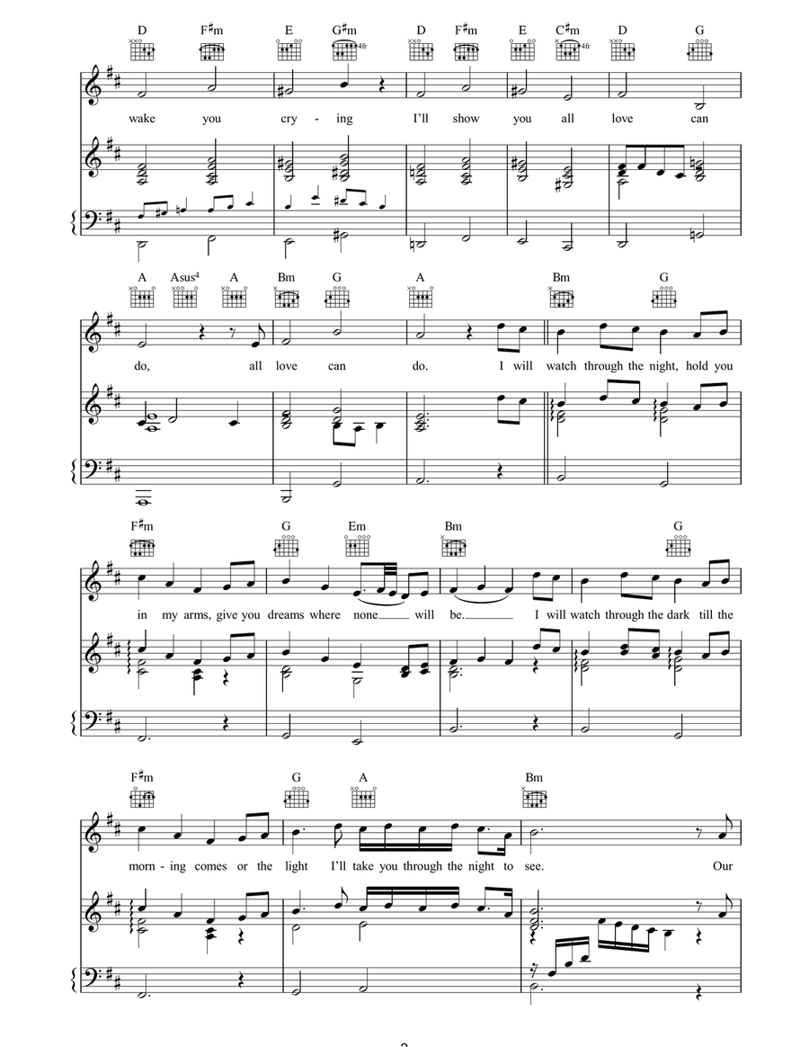 All Love Can Be All Love Can Be Piano, Vocal, Guitar scores gallery preview page 2