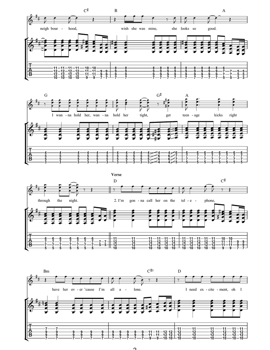 Teenage Kicks Teenage Kicks Acoustic Guitar scores gallery preview page 2
