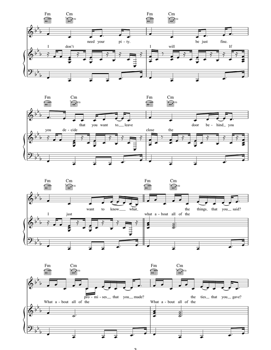 What About Us What About Us Piano, Vocal, Guitar scores gallery preview page 3