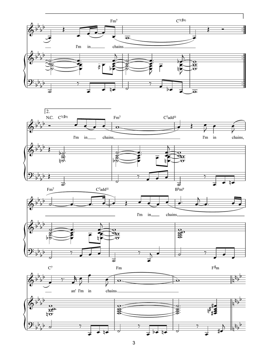 Chains Chains Piano, Vocal, Guitar scores gallery preview page 3