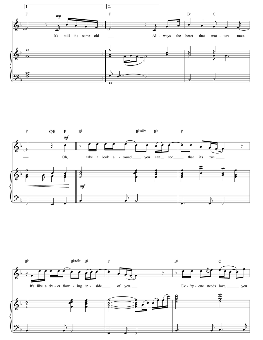 It's The Heart That Matters Most Piano, Vocal, Guitar scores gallery preview page 2