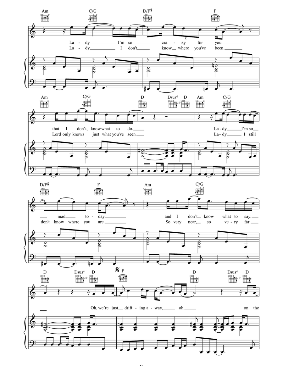 Lady Let Me Shine Lady Let Me Shine Piano, Vocal, Guitar scores gallery preview page 2