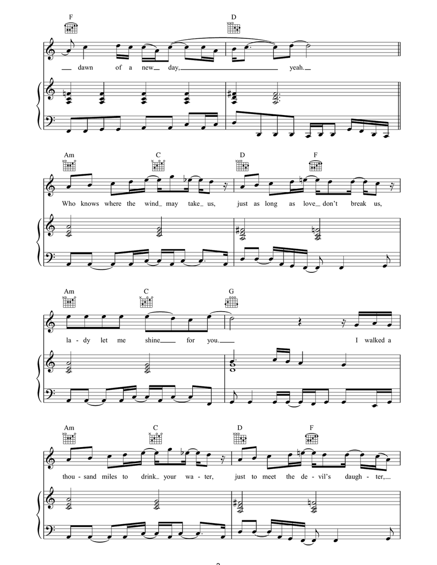 Lady Let Me Shine Lady Let Me Shine Piano, Vocal, Guitar scores gallery preview page 3