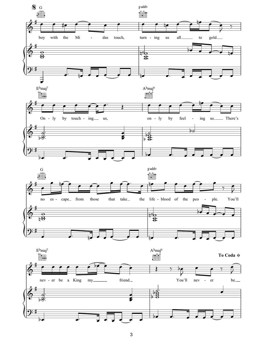 The Midas Touch The Midas Touch Piano, Vocal, Guitar scores gallery preview page 3