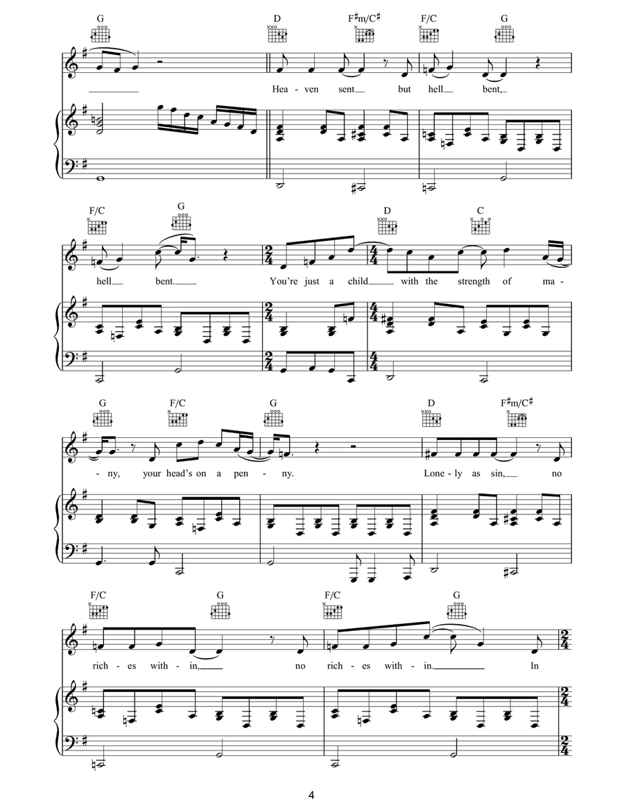 The Midas Touch The Midas Touch Piano, Vocal, Guitar scores gallery preview page 4