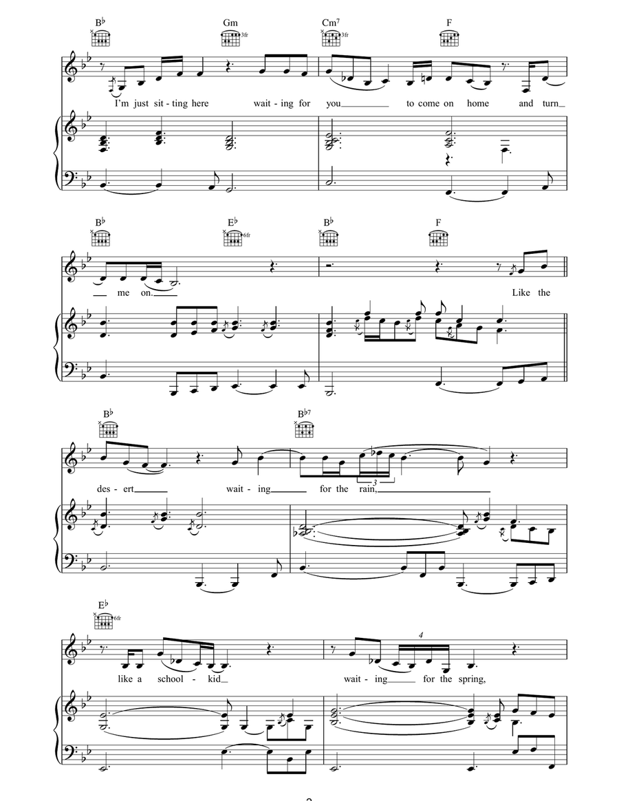 Turn Me On Turn Me On Piano, Vocal, Guitar scores gallery preview page 2