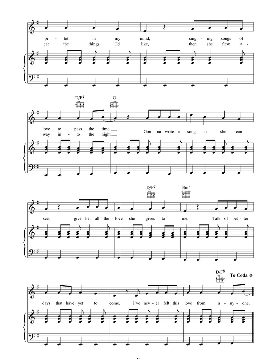 Songbird Songbird Piano, Vocal, Guitar scores gallery preview page 2