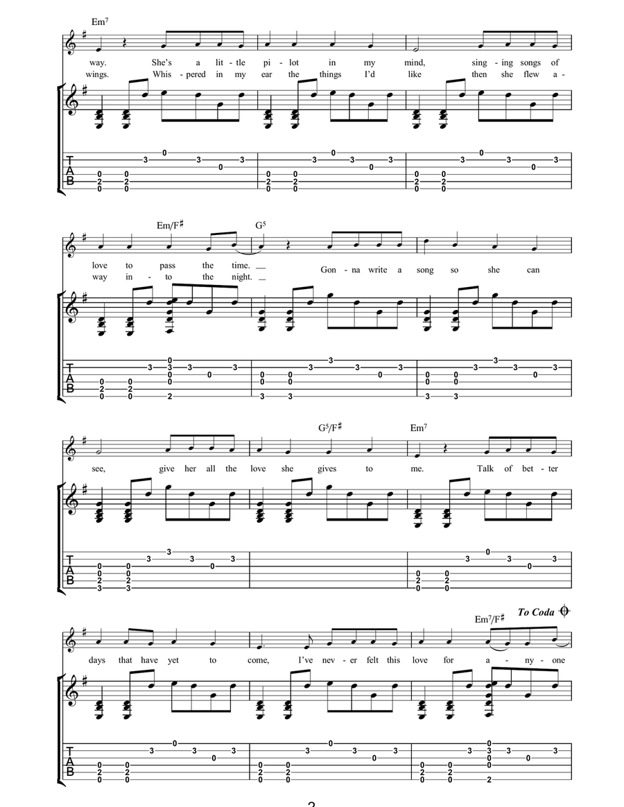 Songbird Songbird Acoustic Guitar scores gallery preview page 2