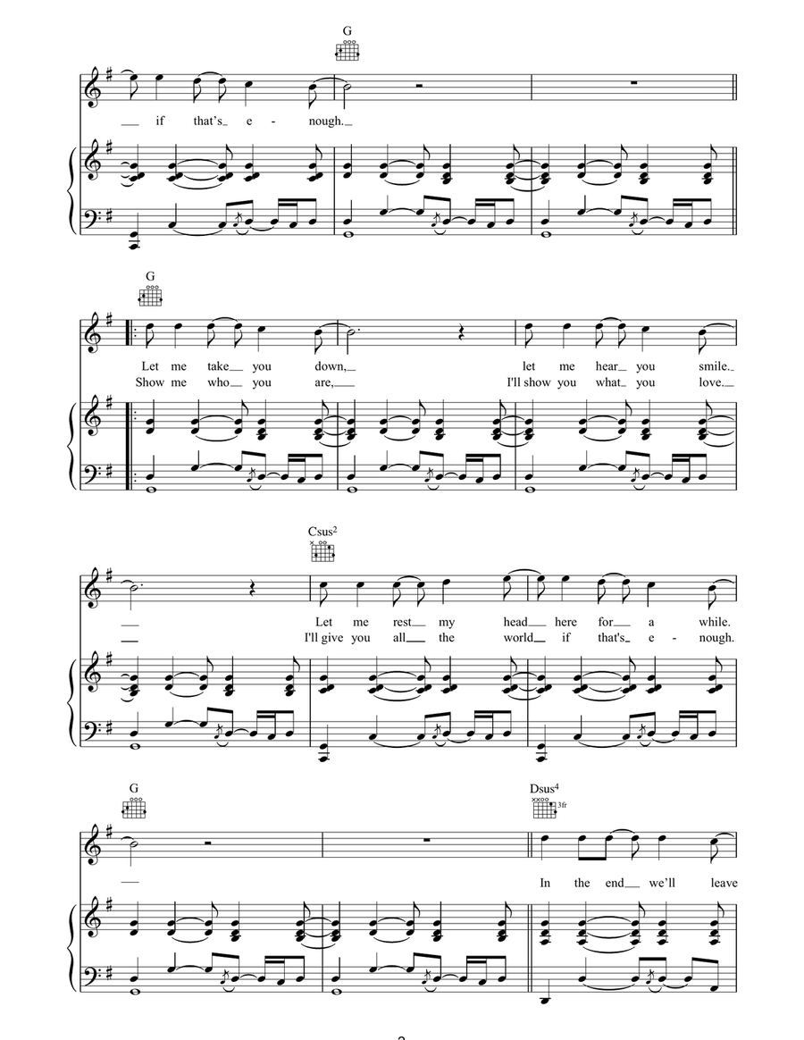 (Probably) All In The Mind Piano, Vocal, Guitar scores gallery preview page 2