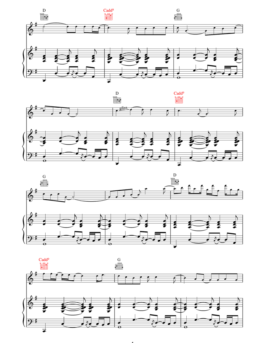 (Probably) All In The Mind Piano, Vocal, Guitar scores gallery preview page 4