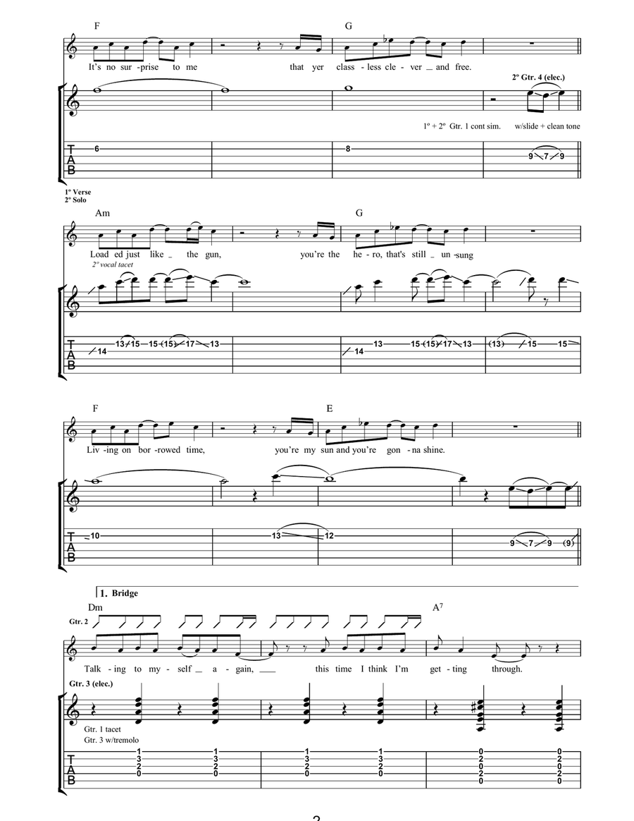 Born On A Different Cloud Acoustic Guitar scores gallery preview page 2