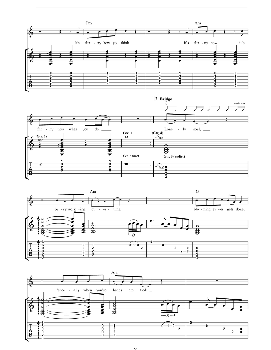 Born On A Different Cloud Acoustic Guitar scores gallery preview page 3