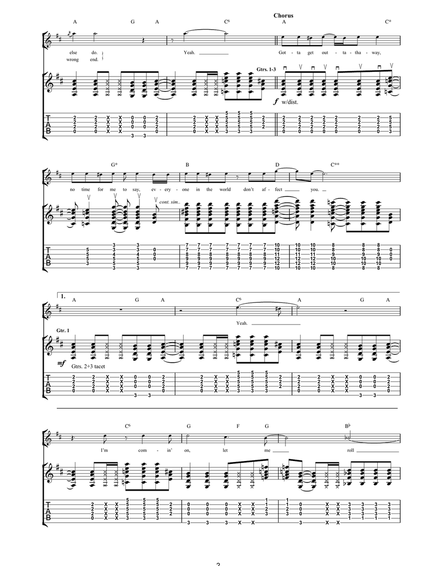Outtathaway Outtathaway Acoustic Guitar scores gallery preview page 2