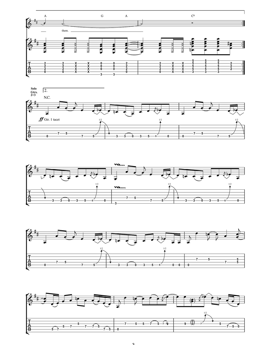 Outtathaway Outtathaway Acoustic Guitar scores gallery preview page 3