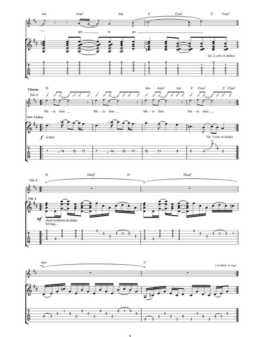 Mary Jane Mary Jane Acoustic Guitar scores gallery preview page 3
