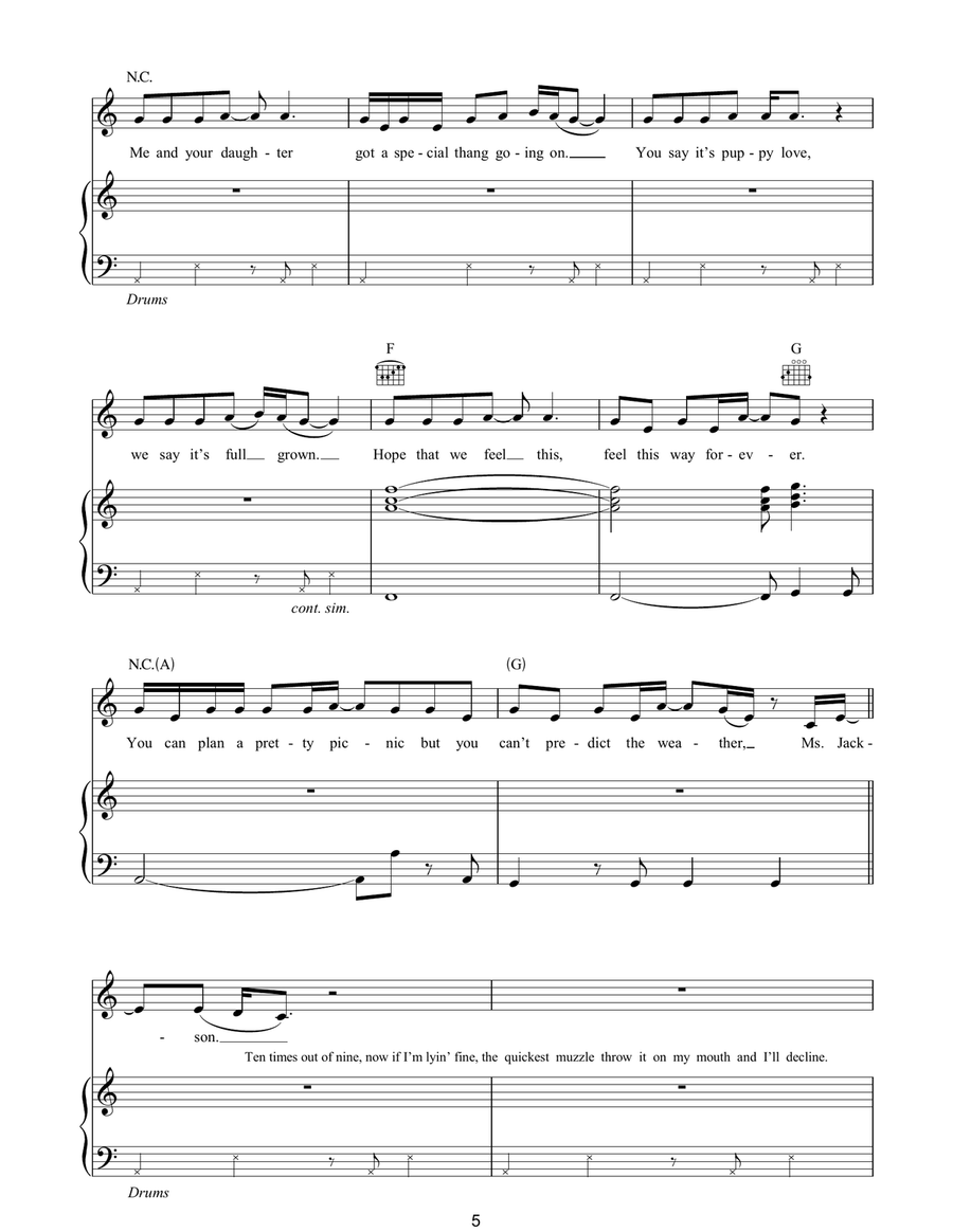 Ms Jackson Ms Jackson Piano, Vocal, Guitar scores gallery preview page 5