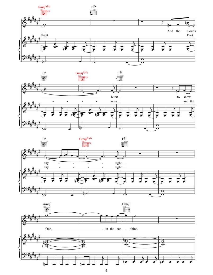 Daylight Daylight Piano, Vocal, Guitar scores gallery preview page 4