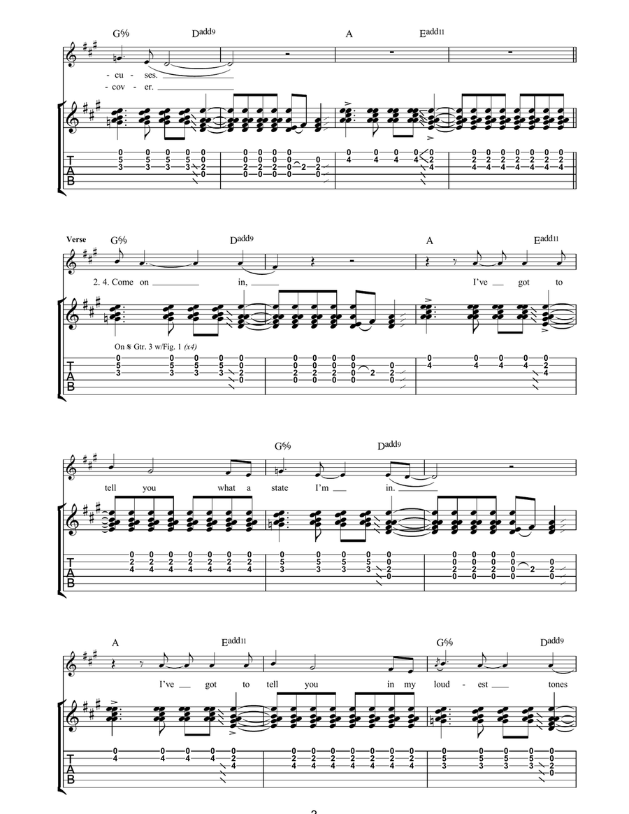 Warning Sign Warning Sign Acoustic Guitar scores gallery preview page 3