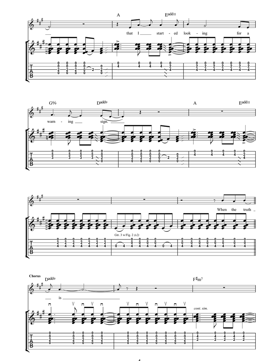 Warning Sign Warning Sign Acoustic Guitar scores gallery preview page 4