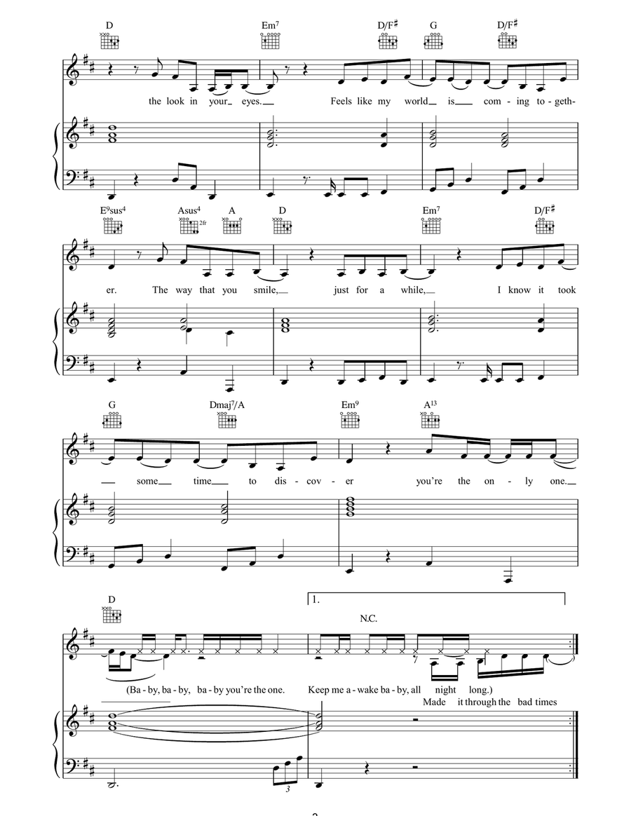 The Way That You Are Piano, Vocal, Guitar scores gallery preview page 3