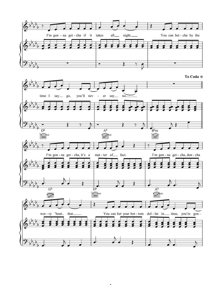 I'm Gonna Getcha Good I'm Gonna Getcha Good Piano, Vocal, Guitar scores gallery preview page 4