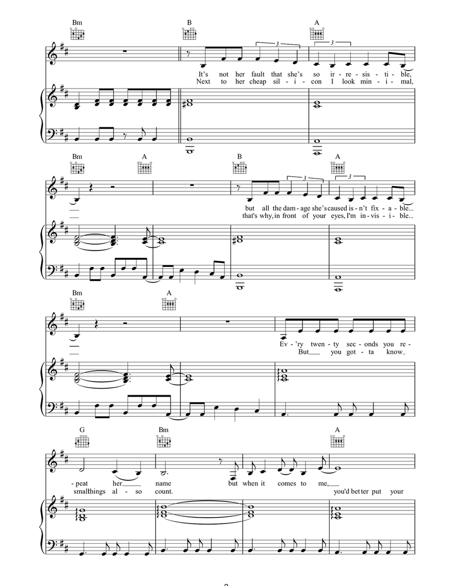 Objection Objection Piano, Vocal, Guitar scores gallery preview page 2