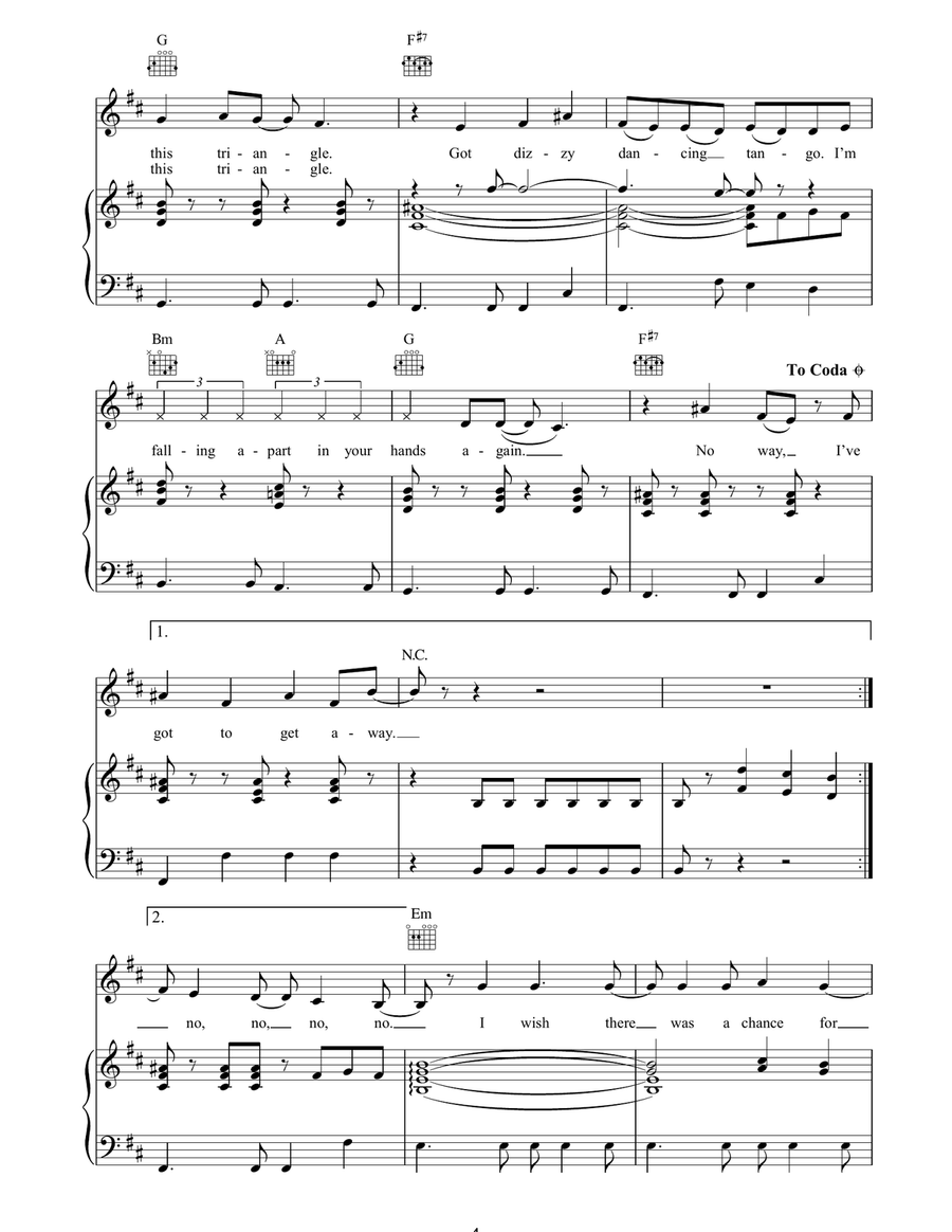 Objection Objection Piano, Vocal, Guitar scores gallery preview page 4