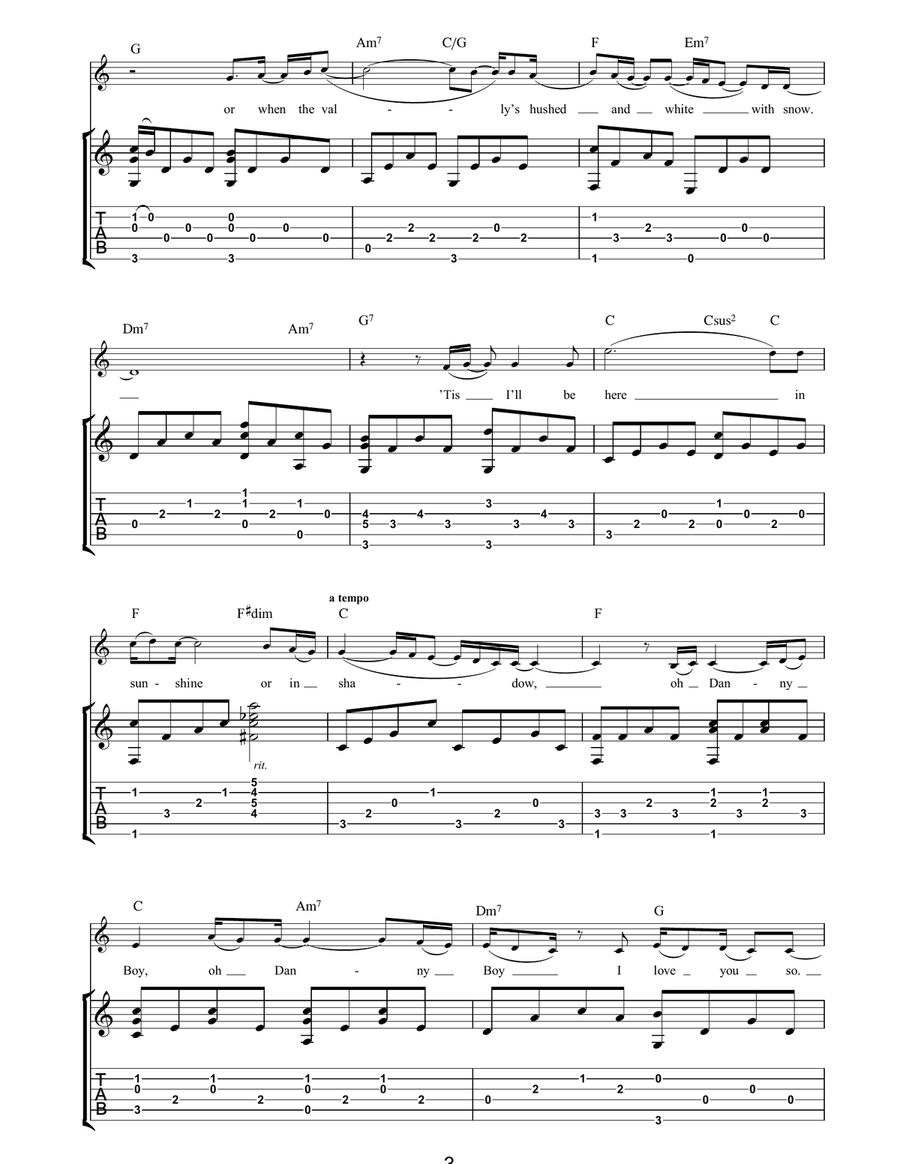 Danny Boy Acoustic Guitar scores gallery preview page 3